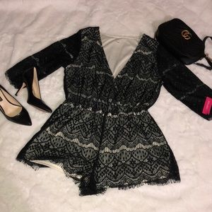 Black lace romper